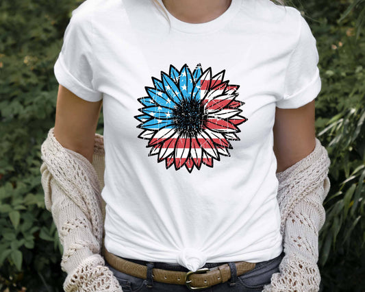 USA Sunflower Shirt, Patriotic T-shirt, 4th of July