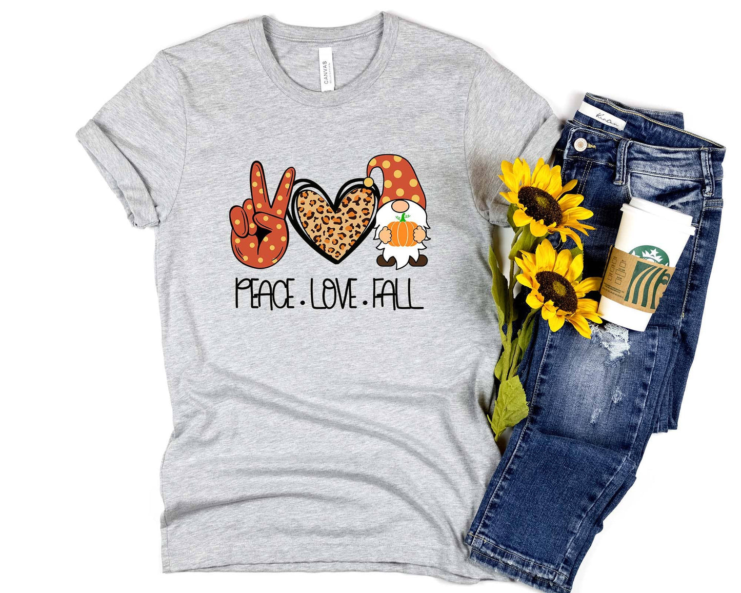 Peace Love Fall Shirt, Fall Graphic Tee