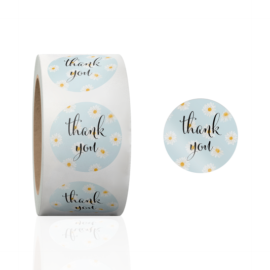 Daisies Thank You Stickers, Packing Sticker